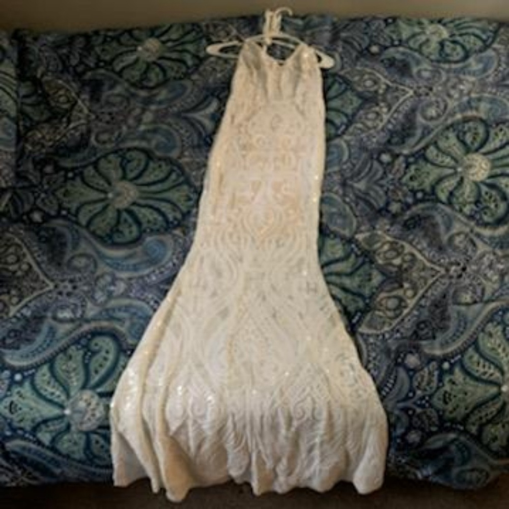 White elegant evening gown